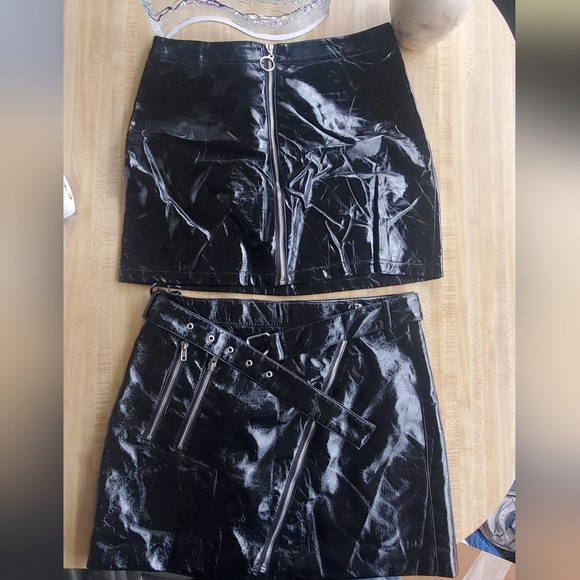 Forever 21 - 2 Pleather/PVC Miniskirts - Picture 1 of 7